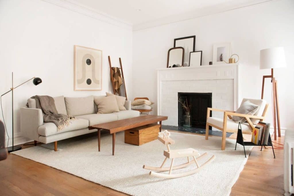 warm scandinavian living room