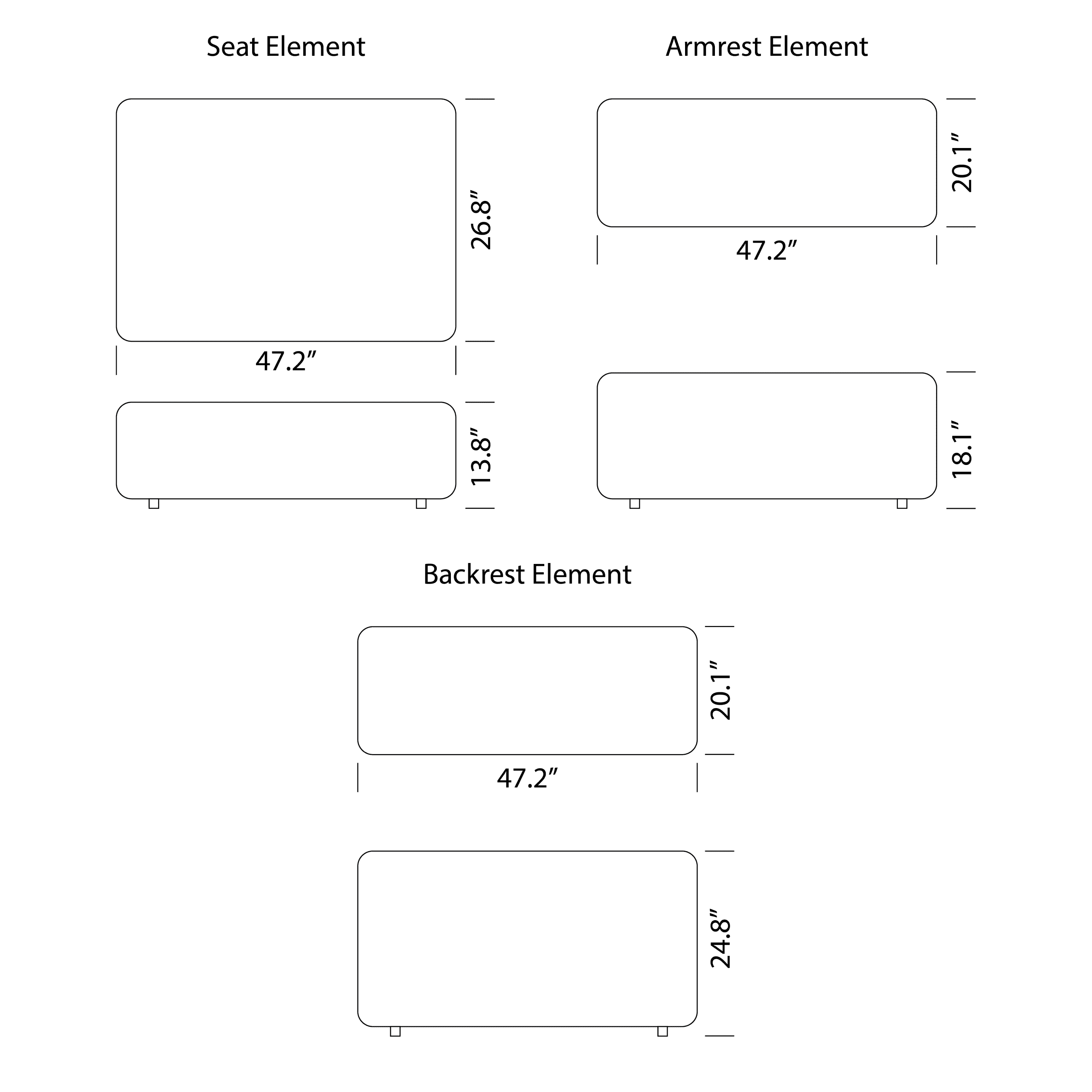 Product dimensions diagram