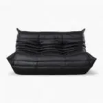 Togo Loveseat Black Leather 3 Photoroom