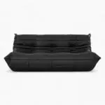Togo Sofa Black Leather 3 - Togo Sofa,  tree seater