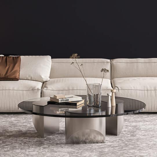 Wedge Coffee Table Replica Black Brush Steel 2 - Wedge Coffee Table