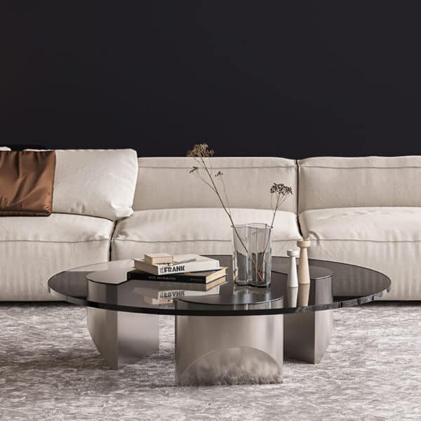 Wedge Coffee Table Replica Black Brush Steel 2 - Wedge Coffee Table