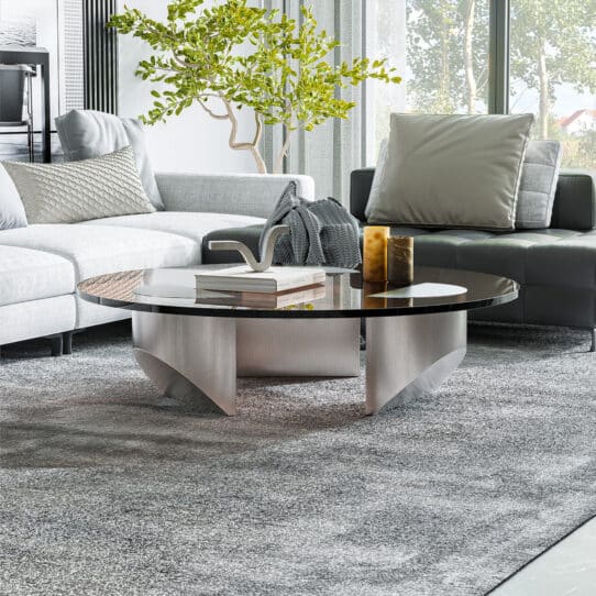 Wedge Coffee Table Replica Tea Brush Steel 1 - Wedge Coffee Table