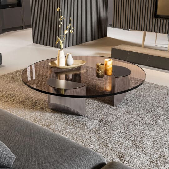 Wedge Coffee Table Replica Tea Brush Steel 2 - Wedge Coffee Table