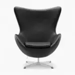 Egg Chair Replica with Stool Noir Black 2 - Egg Chair,  Fritz Hansen Egg Chair