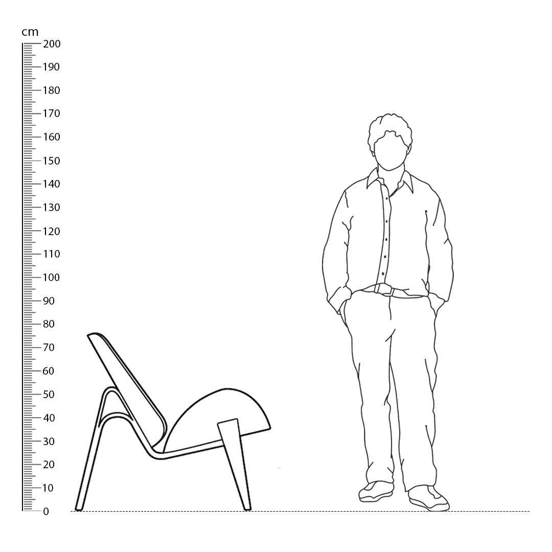 CH07 Shell Chair Replica Height Comparison 1 - CH07 Shell Chair, CH07 Shell Chair Replica