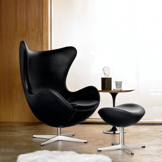 Timeless Egg Chair Replica with Stool