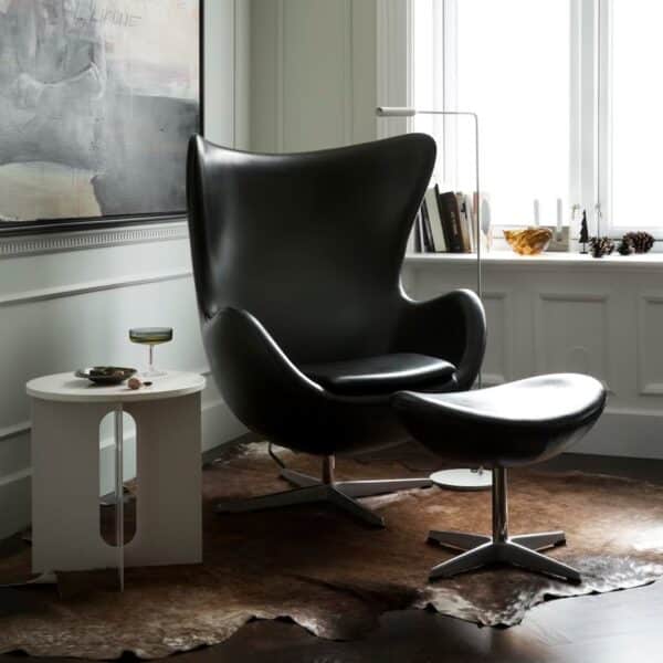 Sophisticated Egg Chair Replica with Stool