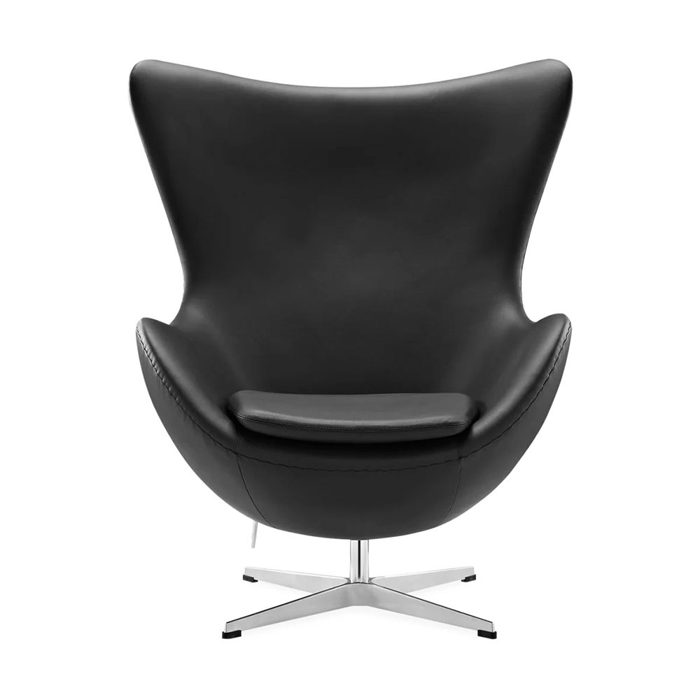 Egg Chair Black Leather 3