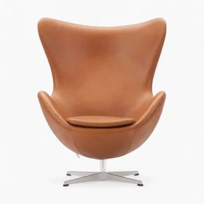 Egg Chair Replica with Stool Sand Brown 2 - Egg Chair