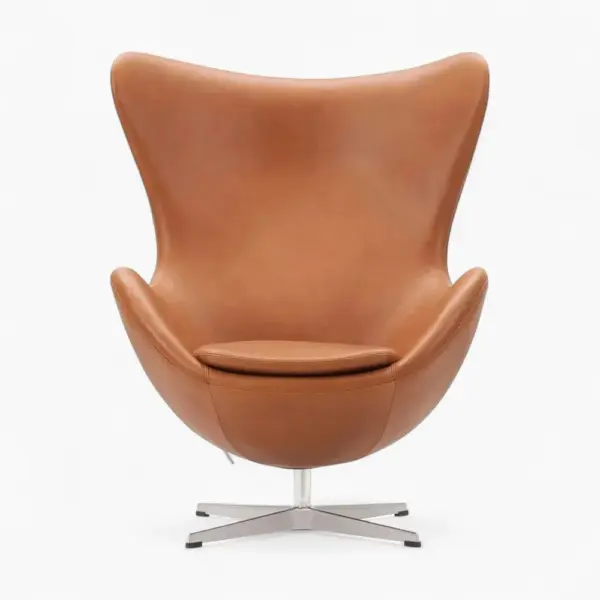 Egg Chair Replica with Stool Sand Brown 2 - Egg Chair,  Fritz Hansen Egg Chair