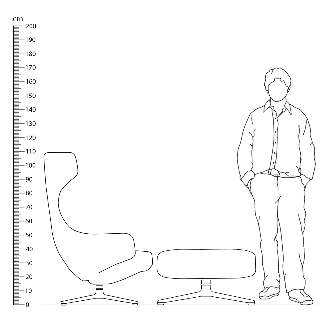 Grand Repos Lounge Chair and Ottoman Replica - Height Comparison Grand Repos Lounge Chair and Ottoman Replica - Height Comparison - Grand Repos