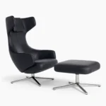 Grand Repos Swivel Base Chair & Ottoman Nero 1 copy