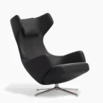 Grand Repos Swivel Base Chair & Ottoman Nero 3 copy