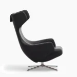 Grand Repos Swivel Base Chair & Ottoman Nero 4 copy