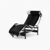 LC4 Chaise Lounge Chair Replica - Black Cowhide