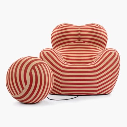 La Mamma Armchair - Fiery Red 1 - Replica, Up 50 Armchair and Ottoman Replica