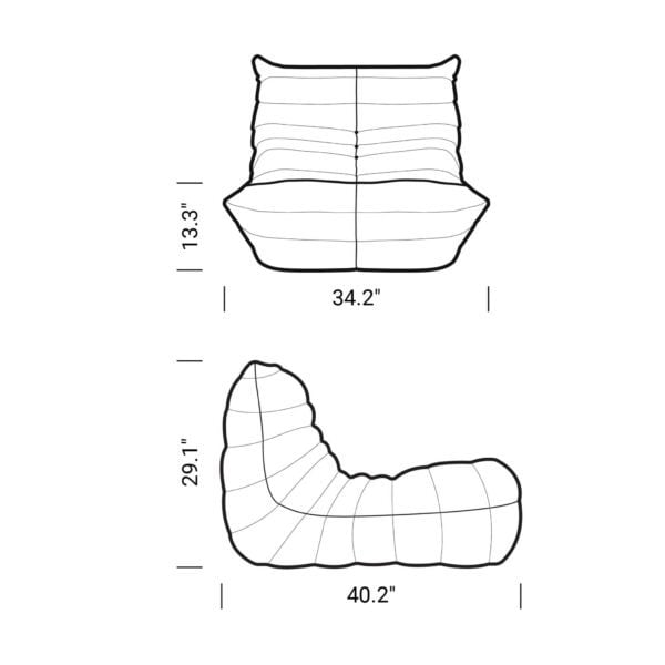 Sofas Togo ® Loveseat without arms - Ligne Roset