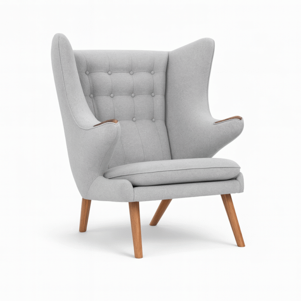 Papa Bear Chair and Ottoman Replica Grey 2 - Papa Bear Chair Replica,  Papa Bear Chair,  Hans J. Wegner