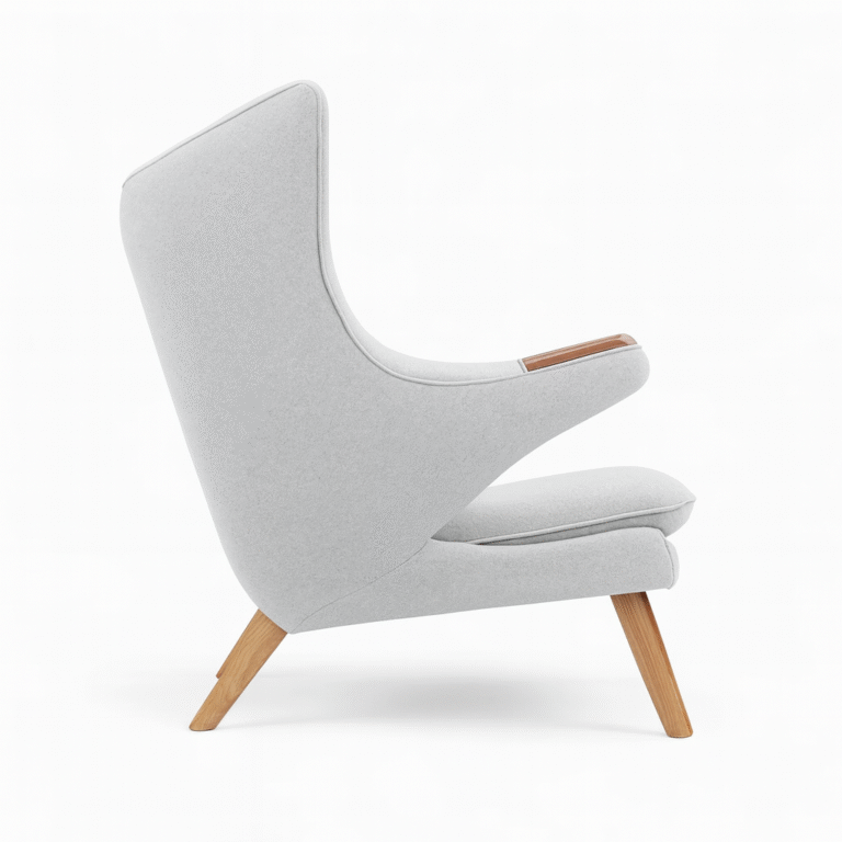 Papa Bear Chair and Ottoman Replica Grey 3 - Papa Bear Chair Replica,  Papa Bear Chair,  Hans J. Wegner