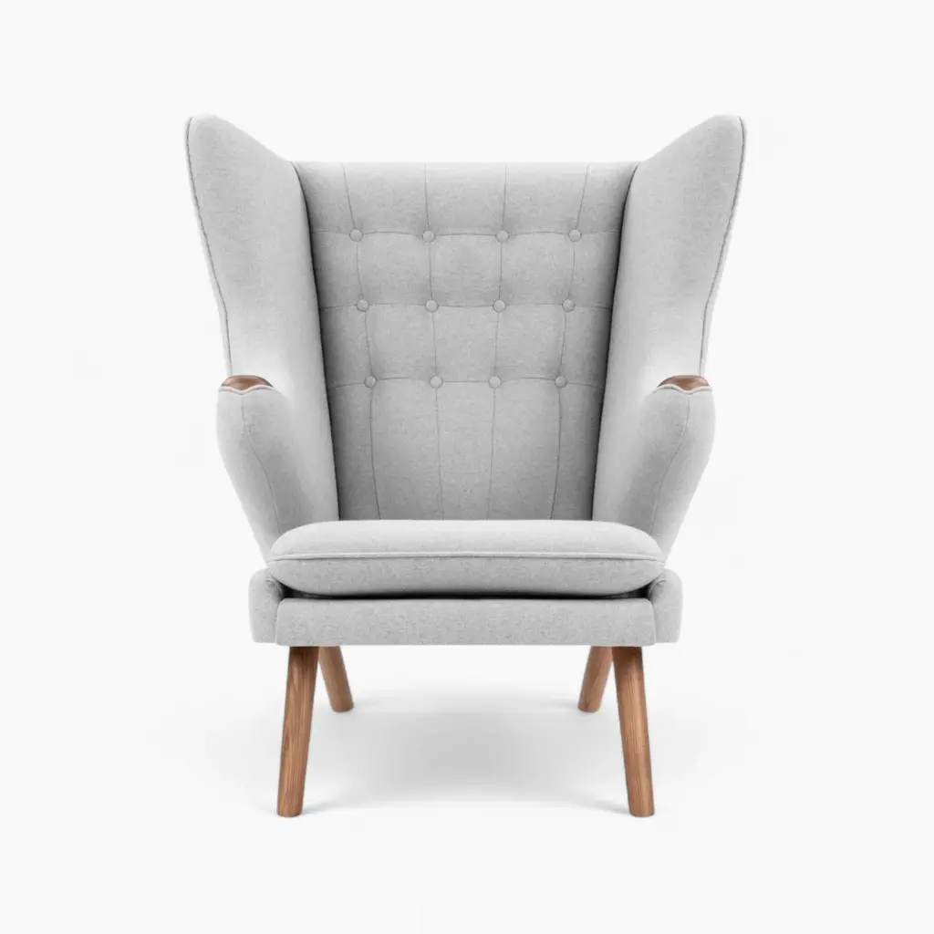 Papa Bear Chair and Ottoman Gray 1 - Papa Bear Chair Replica,  Papa Bear Chair,  Hans J. Wegner