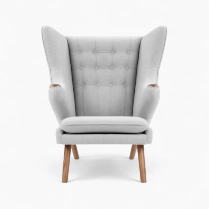 Papa Bear Chair and Ottoman Gray 1 - Papa Bear Chair Replica, Papa Bear Chair, Hans J. Wegner