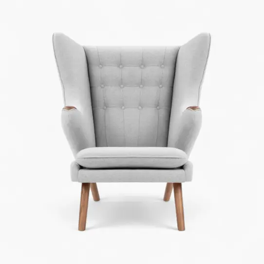 Papa Bear Chair and Ottoman Gray 1 - Papa Bear Chair Replica,  Papa Bear Chair,  Hans J. Wegner