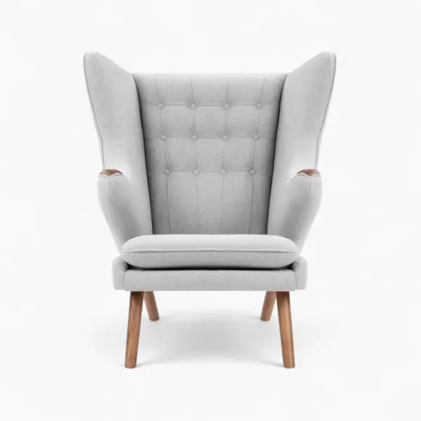 Papa Bear Chair and Ottoman Gray 1 - Papa Bear Chair Replica,  Papa Bear Chair,  Hans J. Wegner
