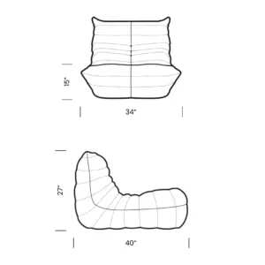 Togo Fireside Chair Mobile Dimensions - togo,  togo chair,  togo couch