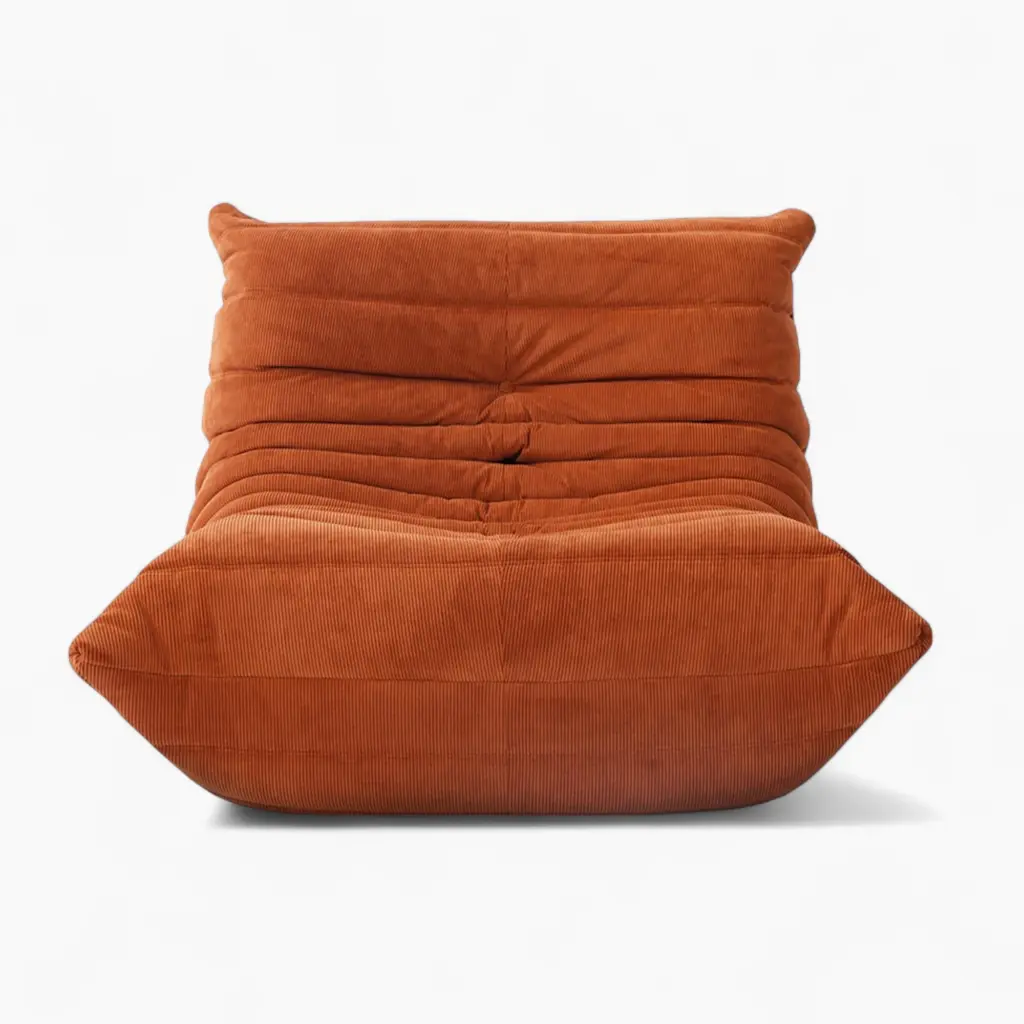 Togo Fireside Chair Replica Corduroy Orange 1