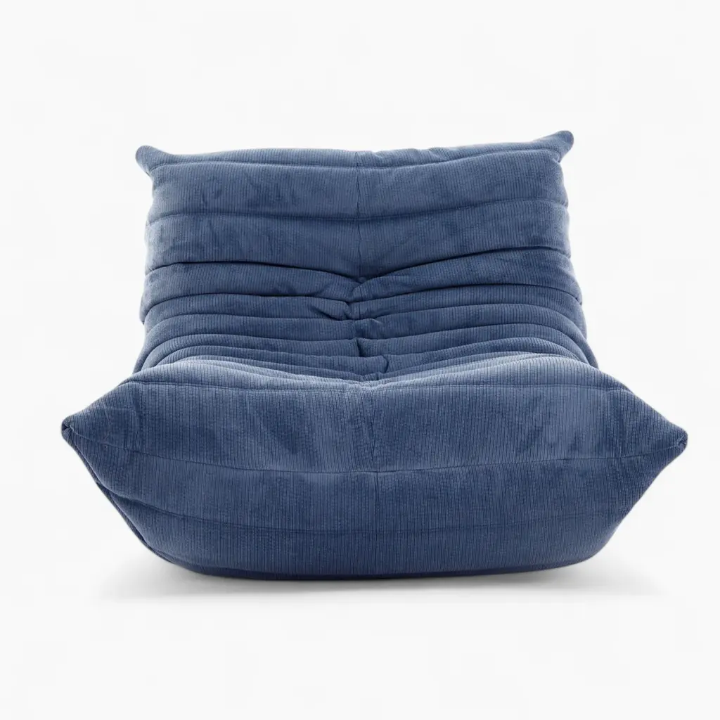 Togo Fireside Chair Corduroy Blue 1