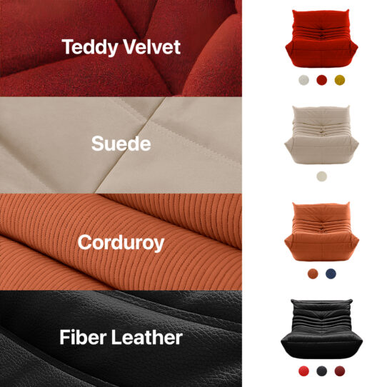 Togo Sofa Fiber Leather Replica | Three Seater