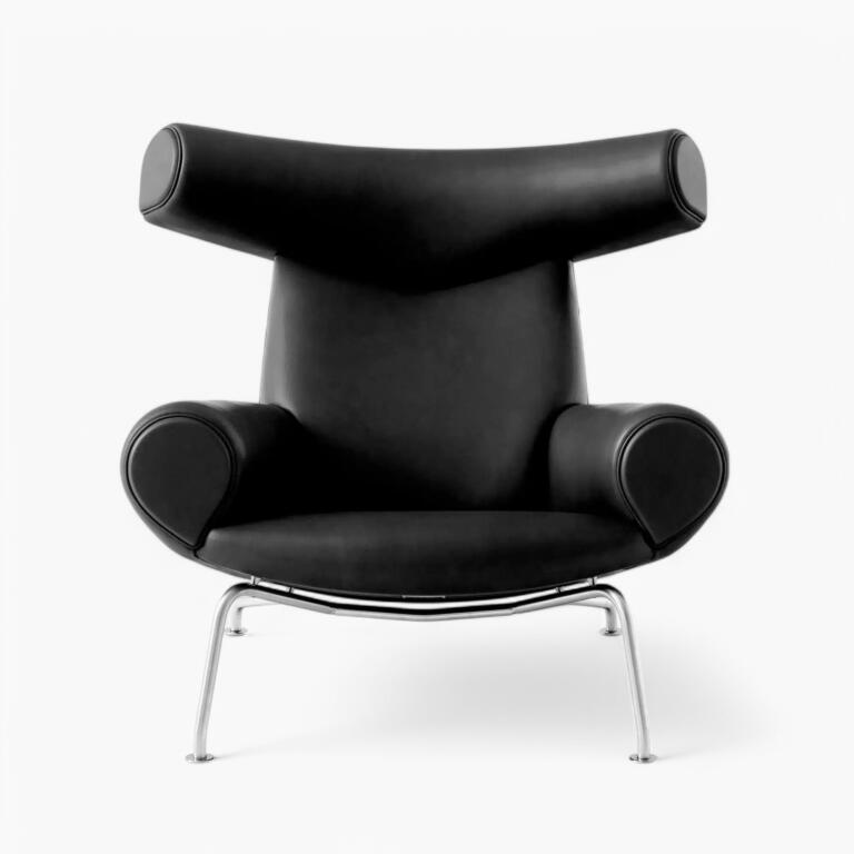 Wegner Ox Chair Replica By Hans J. Wegner Black scaled - Wegner Ox Chair Replica