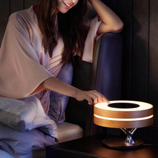 Bedside Table Lamp with 10W Wireless Phone Charger Sohnne® Table Lamp Circle of Life 8" Lamp
