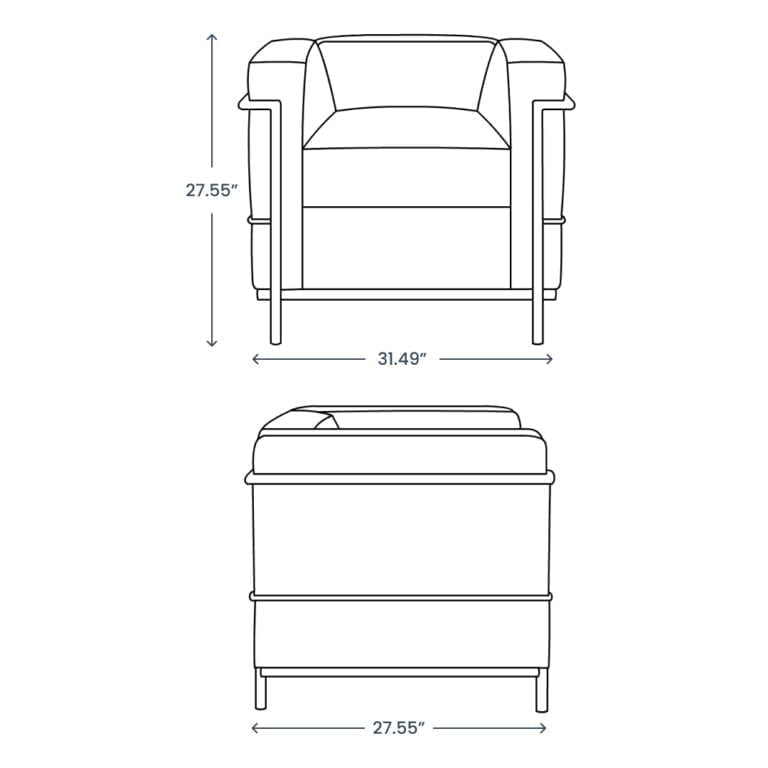 Le Corbusier 2 Replica | Sohnne® Dimensions Windsor Armchair Mobile