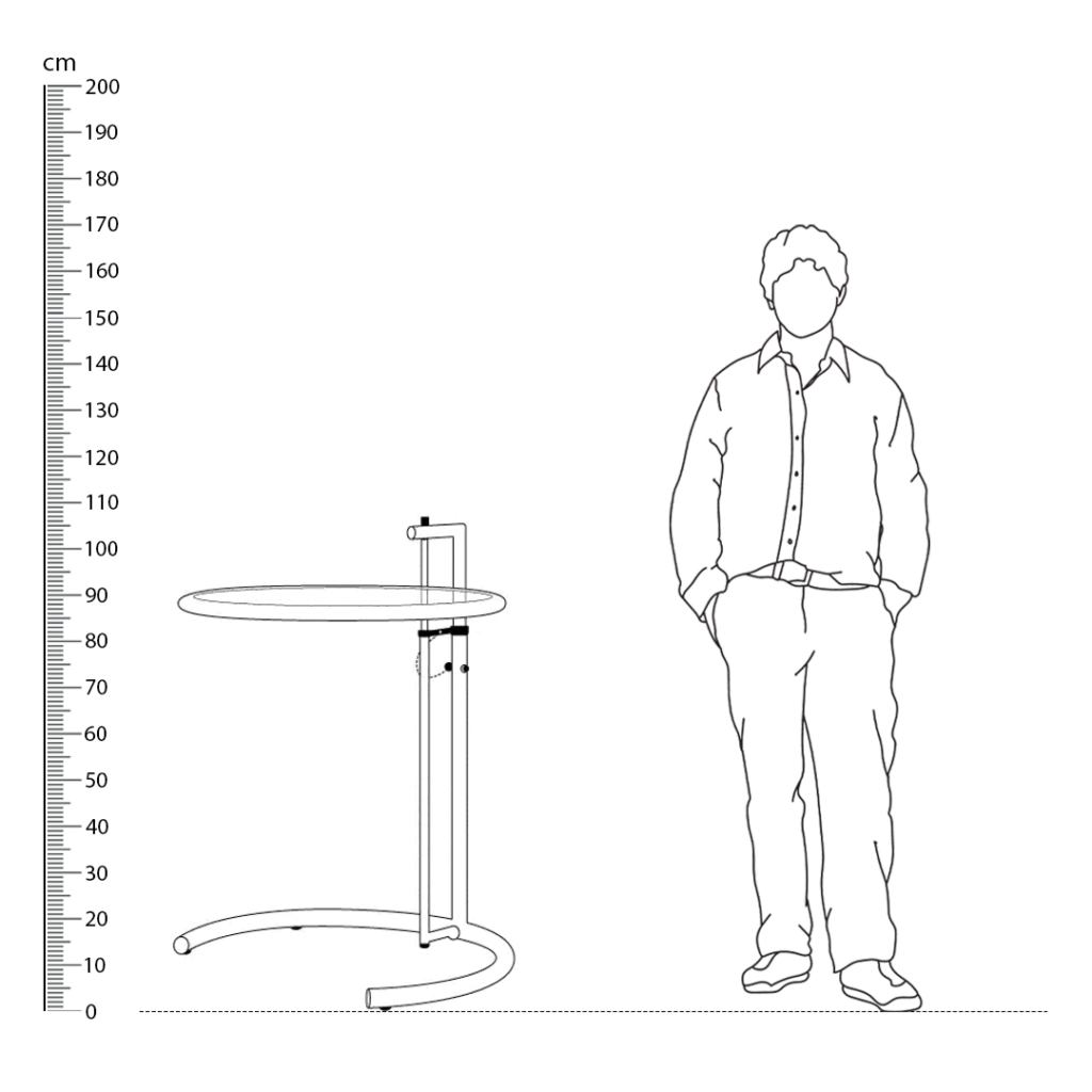 E1027 Side Table Replica Height Comparison - E1027 Side Table,  Side table