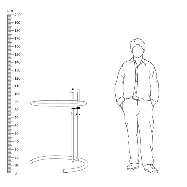 E1027 Side Table Replica Height Comparison - E1027 Side Table,  Side table
