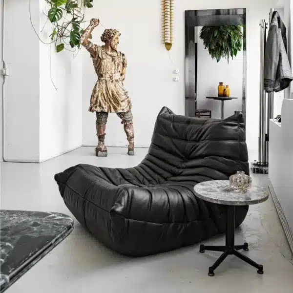 Togo Ducaroy 3 Seater Sofa Replica Leather - Antique Brown - 10 Yr Warranty