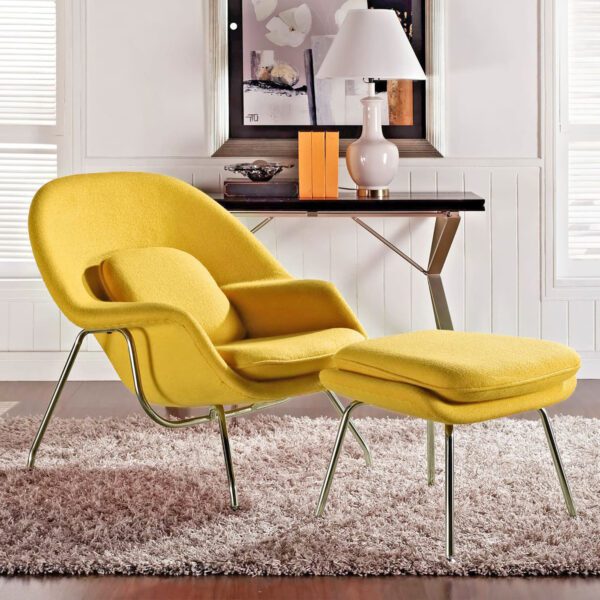 Womb Chair with Ottoman Yellow 1 1 scaled | Sohnne®