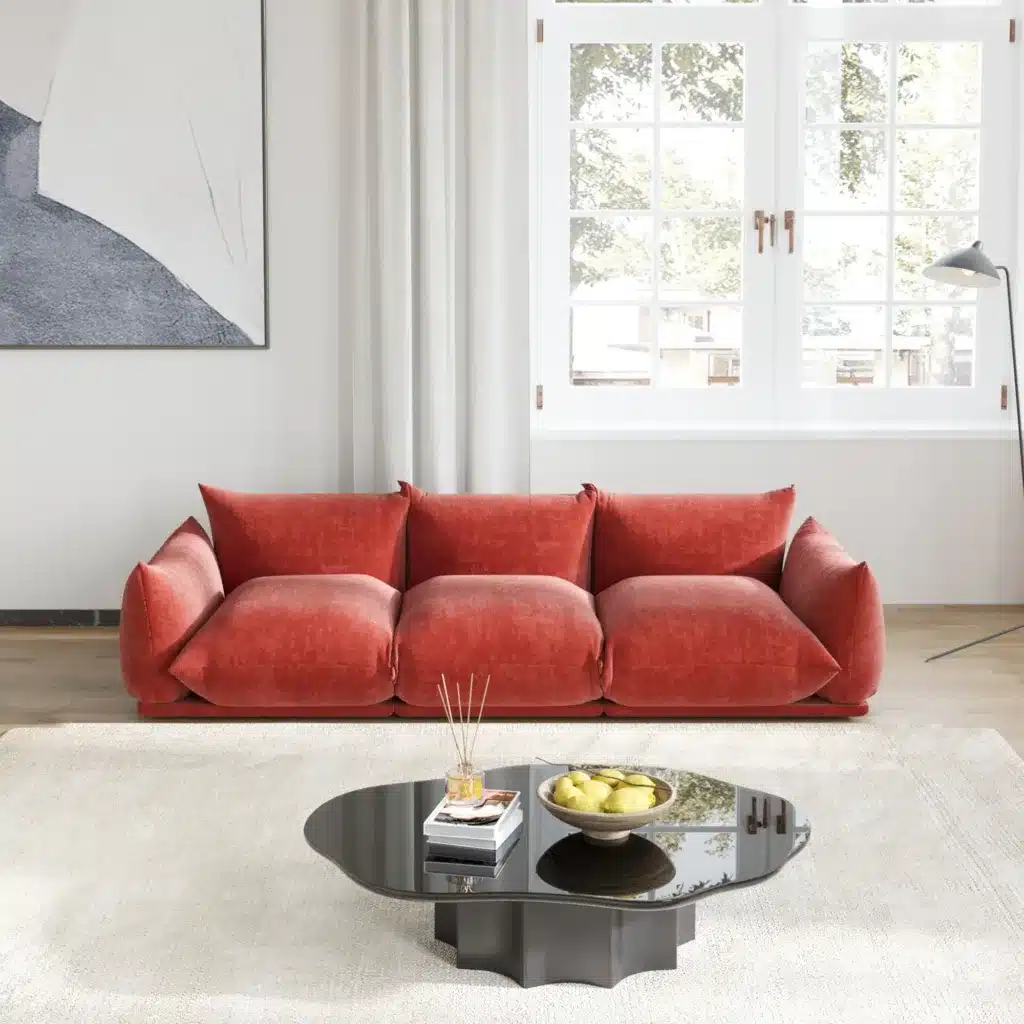 Cambridge Sofa 3 Seaters Brick 1 - Marenco Sofa,  living,  replica
