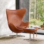 Egg Chair with Ottoman Brown Leather 1 1 | Sohnne®