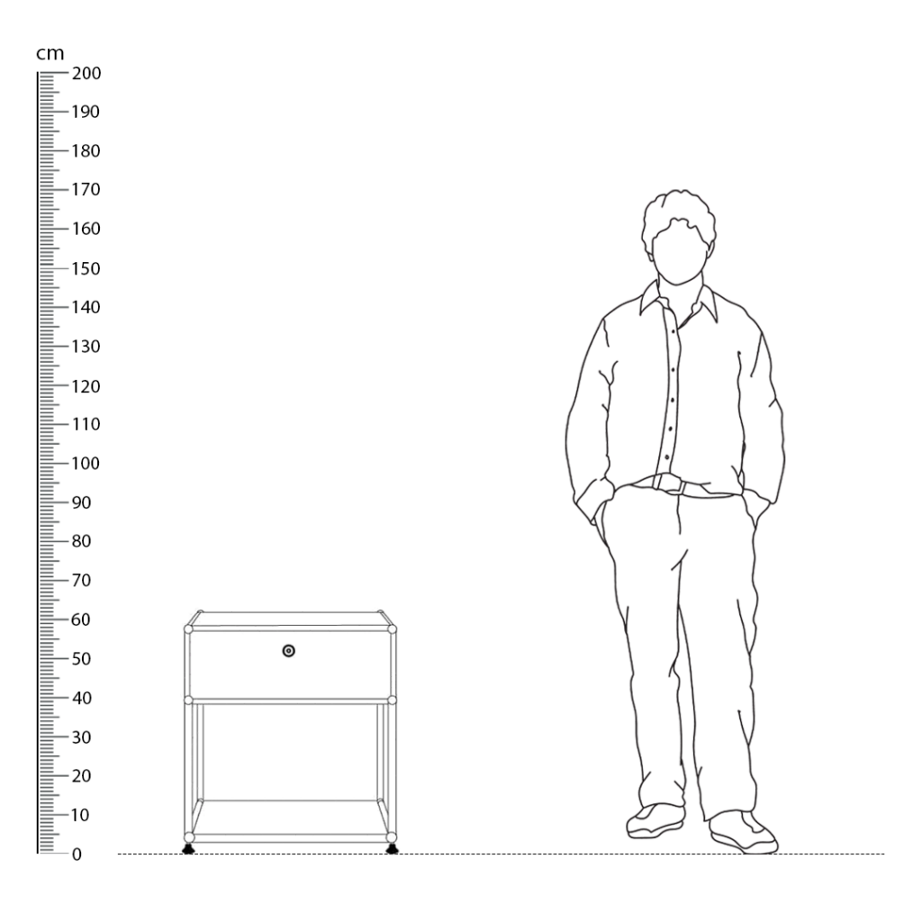 Haller P2 Bedside Table Replica Height Comparison - Haller P2 Bedside Table