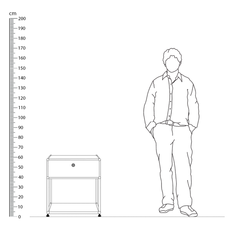 Haller P2 Bedside Table Replica Height Comparison - Haller P2 Bedside Table