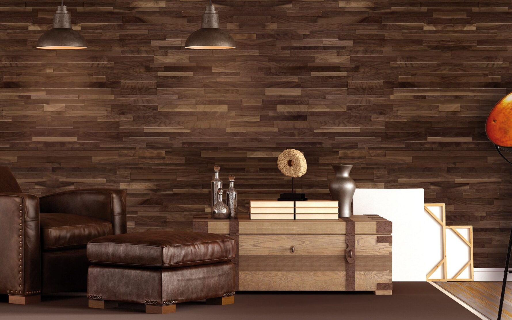 Walnut Wood Wall Panel farmhouse furniture
