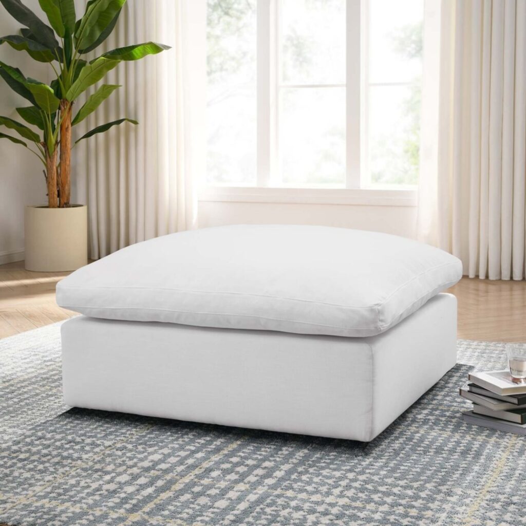 Cloud Sofa Ottoman White 4 scaled - Cloud Couch