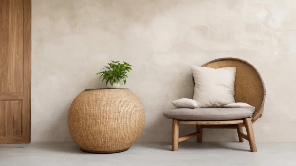 chair table with wall - tropical living room furniture