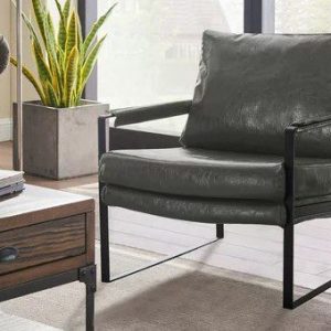 grey leather chair display - Grey Leather Chair