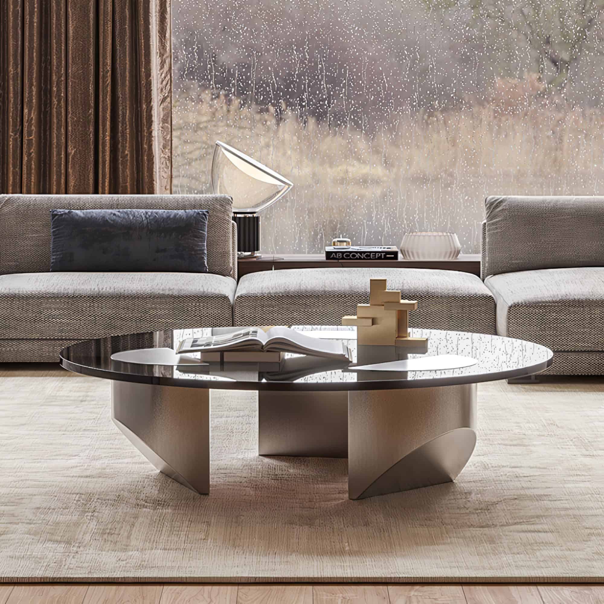 Wedge Coffee Table Replica Black Brush Steel 1 1 scaled - coffee station ideas, coffee station