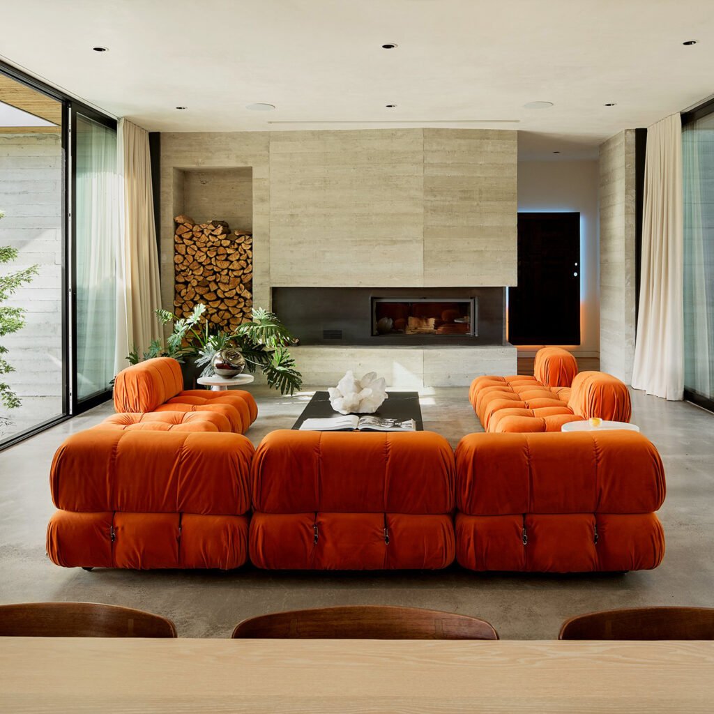 Camaleonda Sofa Modular Velvet Orange 17 scaled - Camaleonda