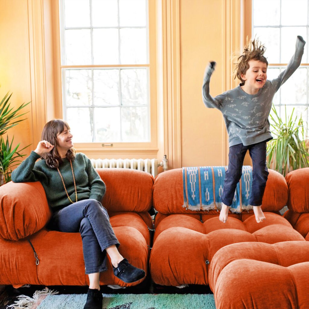 Camaleonda Sofa Modular Velvet Orange 2 scaled - Camaleonda